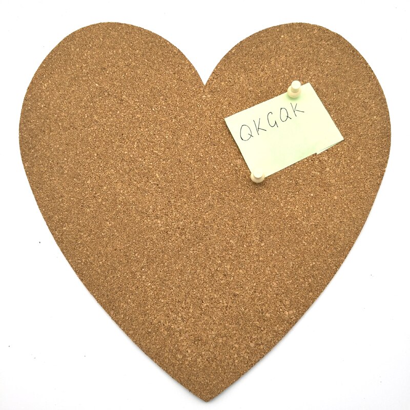 Big Heart Sharp Cork Wood Message Board Phellem Cork Wooden Bulletin Board Single Soft Wood Wall Board with Sticker