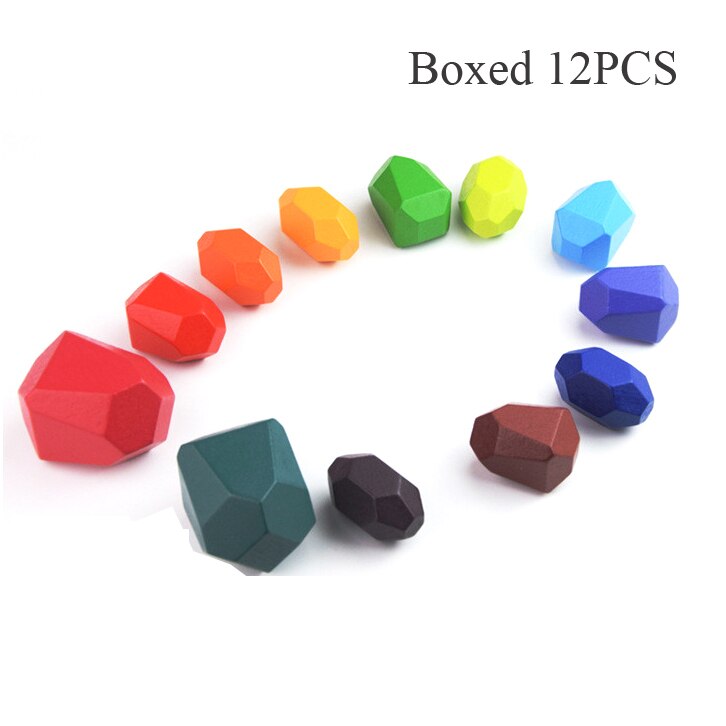 Pietre di legno Montessori Giocattolo Creativo Nordic Stile Impilabile Arcobaleno Gioco Jenga Set Bilanciamento Blocchi di Costruzione di Legno del Regalo Del Giocattolo: YG10029-4