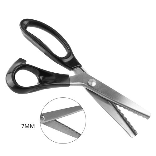 1pc klædeskær pinking saks 3-7 mm zig zag saks syning til læder tekstilstof skræddersy værktøjer diy håndværk: 7mm