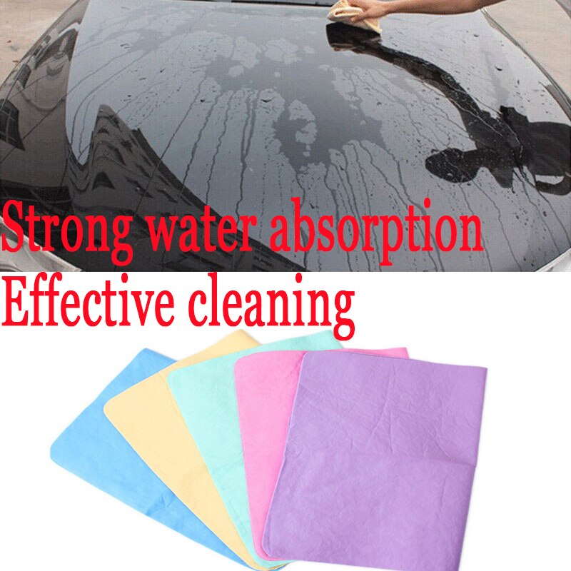 1Pcs 43*32cm PVA Chamois Car Wash Towel Car Care Cleaner Accessories Home Cleaning Lady Hair Drying Shammy Cloth Random Color