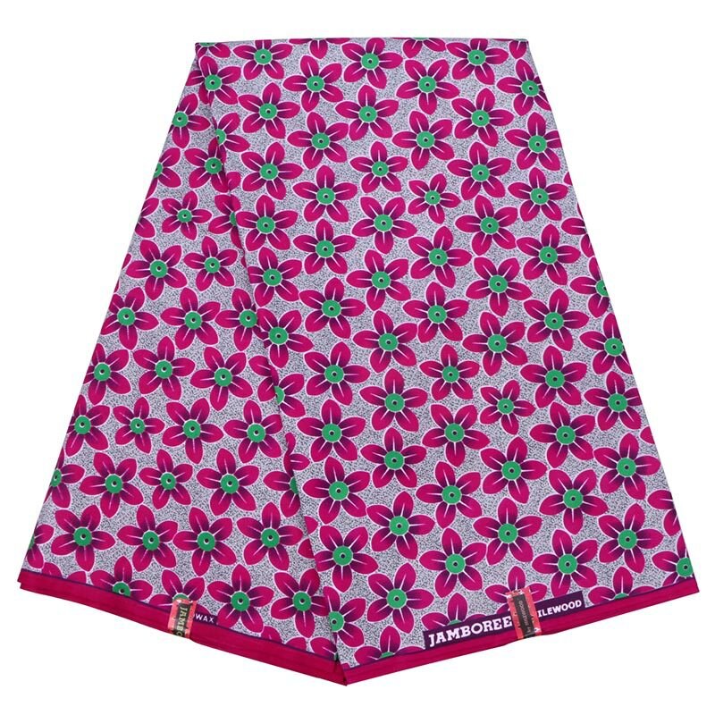 6 Yards Pink Flower Prints African Ankara Wax Fabric African Wax Polyester Wax Fabric for Spring Wedding Party