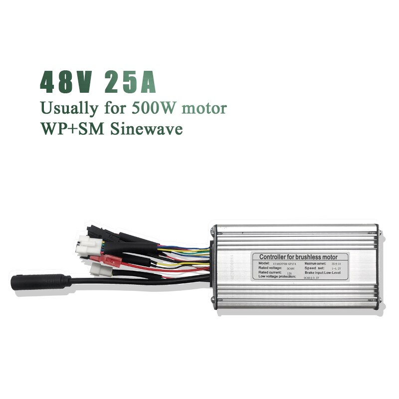 Kt ebike controller 36v 250w 350w 48v 500w 750w 1000w elcykel cykel borstlös lcd led e bike controller kt med ljus: 25a wp sm sinusvåg