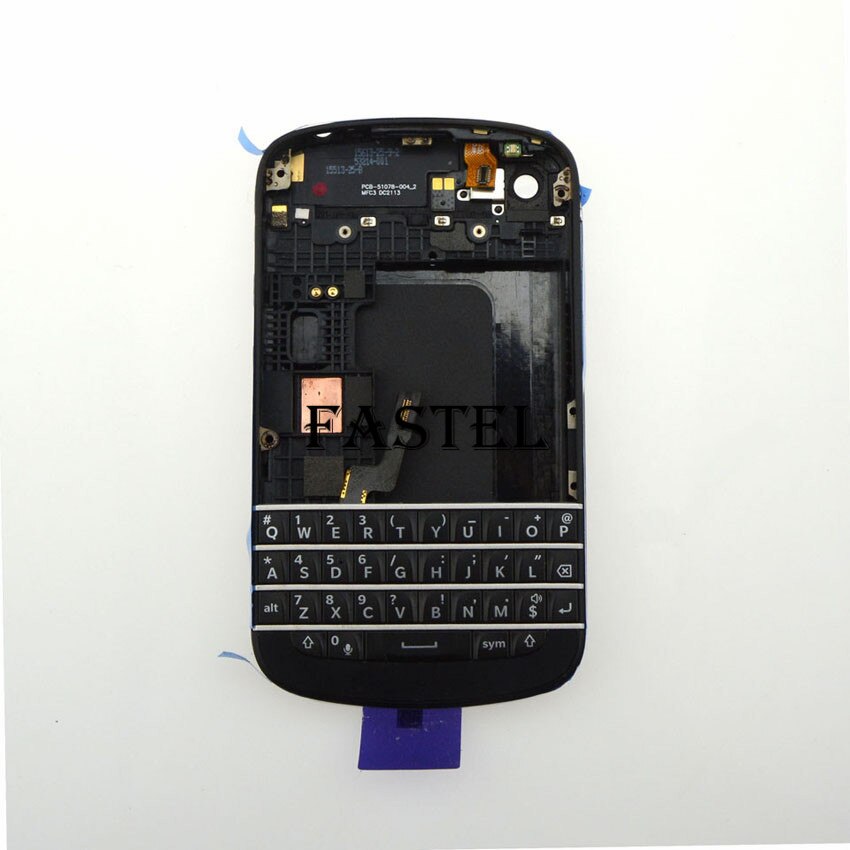 Voor blackberry  q10 originele volledige complete mobiele telefoonbehuizing + frame cover case + russisch frans engels toetsenbord met flex: Zwart engels