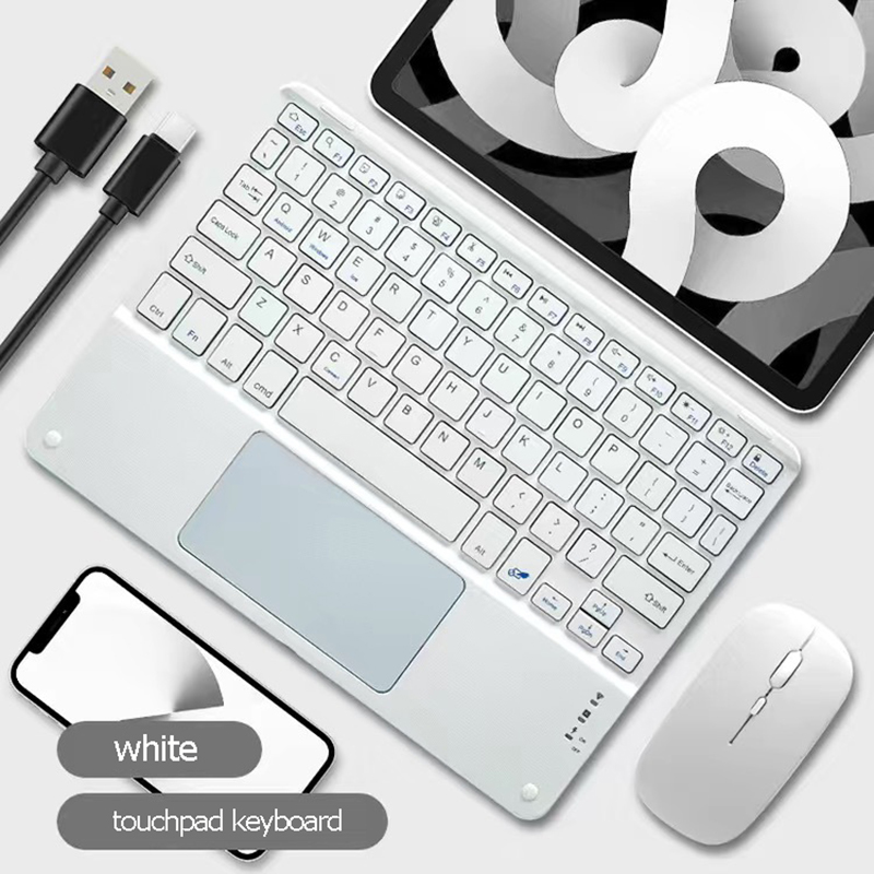 Oplaadbare Touchpad Toetsenbord 10 Inch Draadloze Draagbare Keypads Voor Ipad Tablet Telefoon Pc Magneet Bluetooth Toetsenbord Met Muis: Bruin