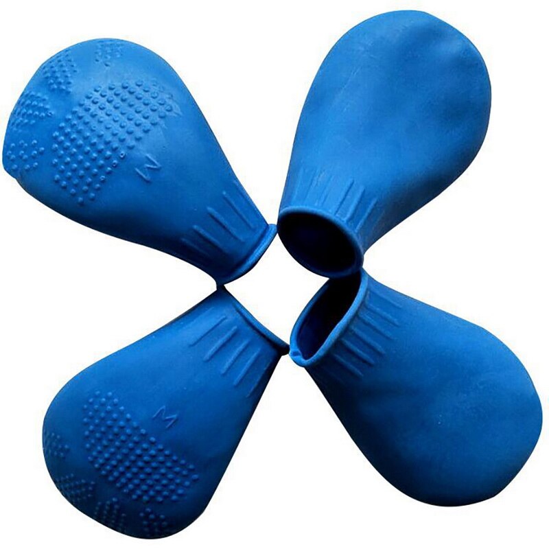 4 stuks/set regenschoenen voor huisdieren, snoepkleurige rubberen waterdichte antislipschoenen voor honden, buitenlaarzen voor de verzorging van poten van huisdieren, antislipschoenen voor puppy's: Blauw / S