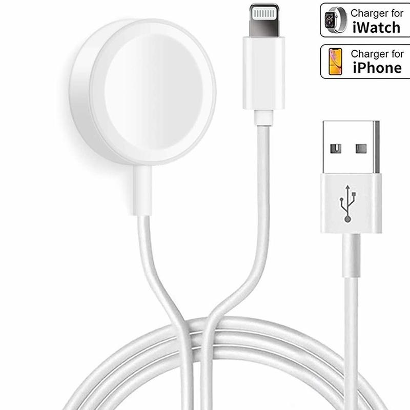 2 In 1 Magnetische Draadloze Oplader Voor Apple Horloge Serie 5 4 3 2 Usb Opladen Kabel 1.2M Voor iphone 11 Pro Max Xs Xr X 8 7 6 Plus