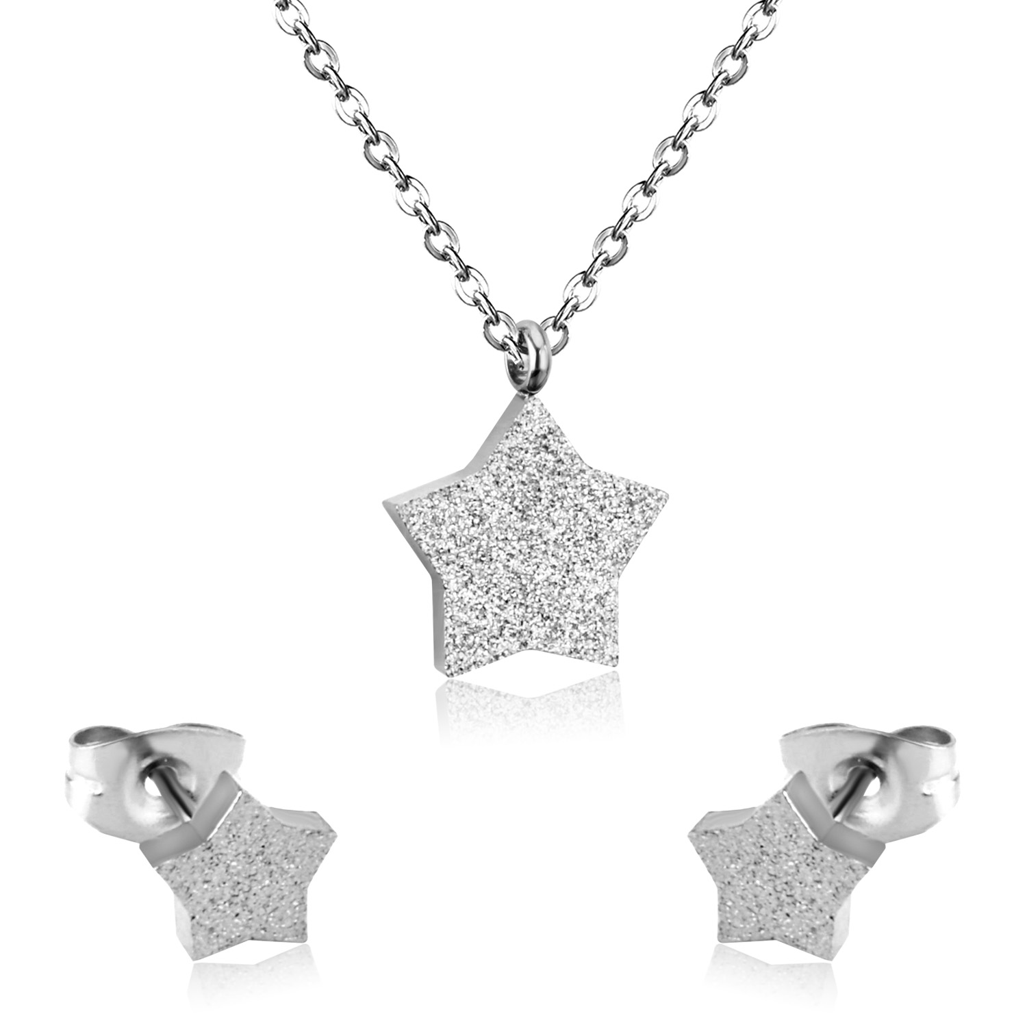 Luxusteel Pendientes Oorbellen Voor Vrouwen Klassieke Ster Kettingen Goud Kleur Kragen Choker Rvs Sieraden Sets Vriend