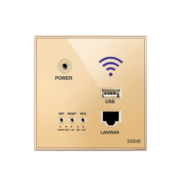 86mm 300 mbps muurrouter met usb-aansluiting 110v/220v slimme wifi-repeater extender muur ingebouwde 2.4 ghz routerpaneel: Default Title