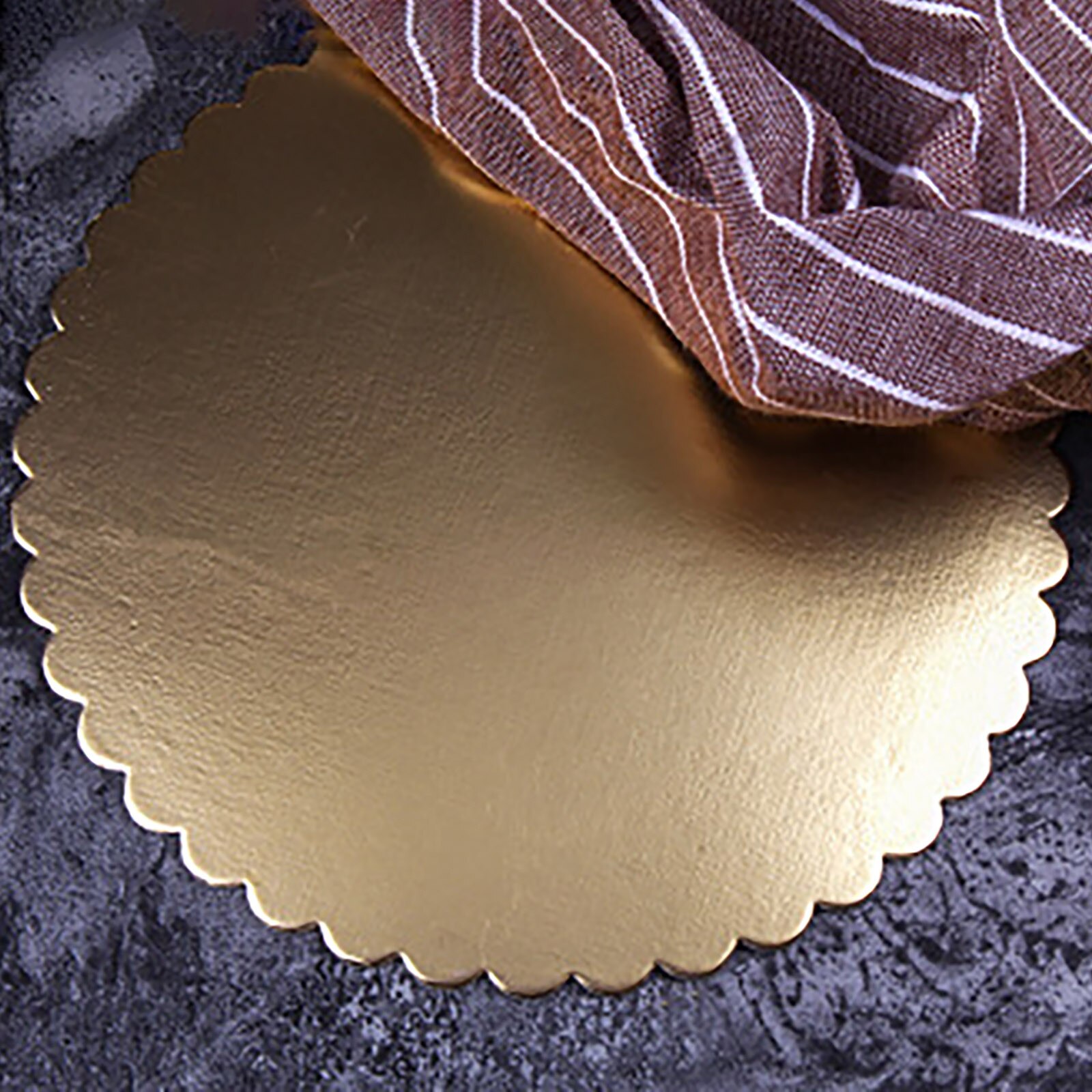 1Pcs Round Cake Circle Cardboard Cake Drums Cake Base Plate Board Turntable Tiramisu Mousse Cheesecake Snack Gold Silver#45