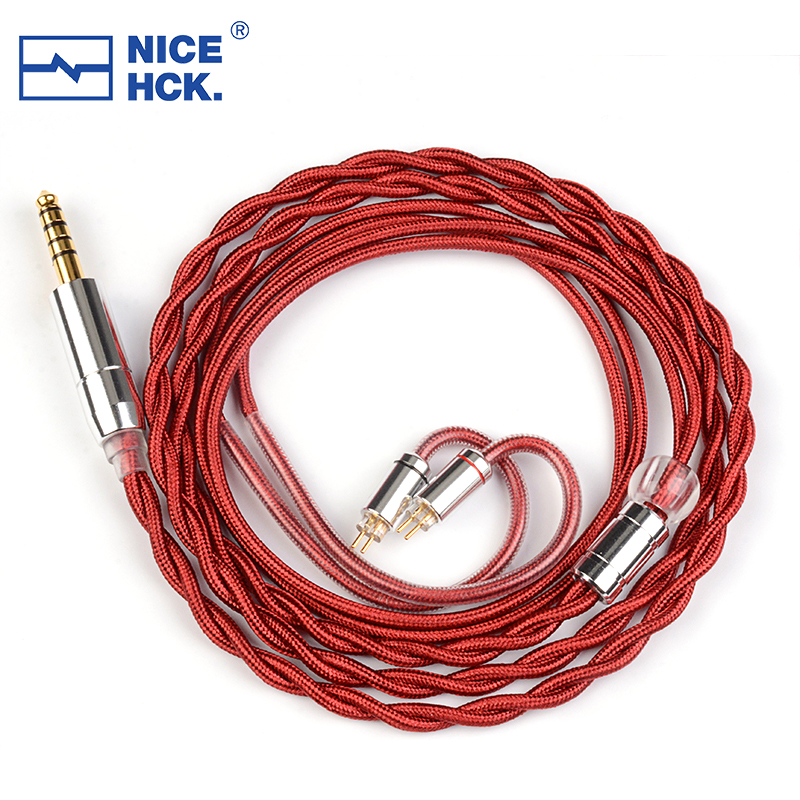 NICEHCK RedAg 4N plata pura + Cable Coaxial de auriculares HiFi de cobre de alta conductividad 3,5/2,5/4,4mm MMCX/QDC/2 pines para Zero LAN DB2