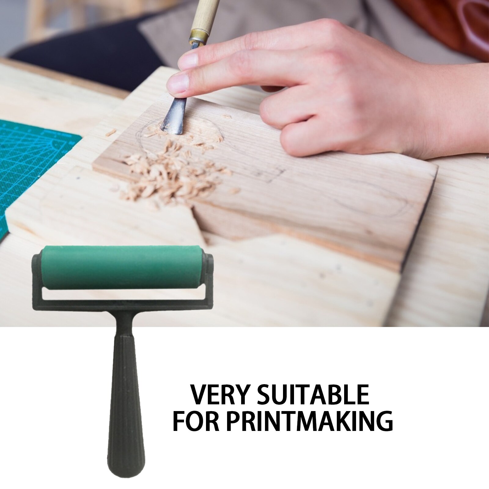 10cm Printmaking Rubber Roller Soft Brayer Craft Projects Ink And Stamping Tools Engraving Roller Art Tool Paint Rollers