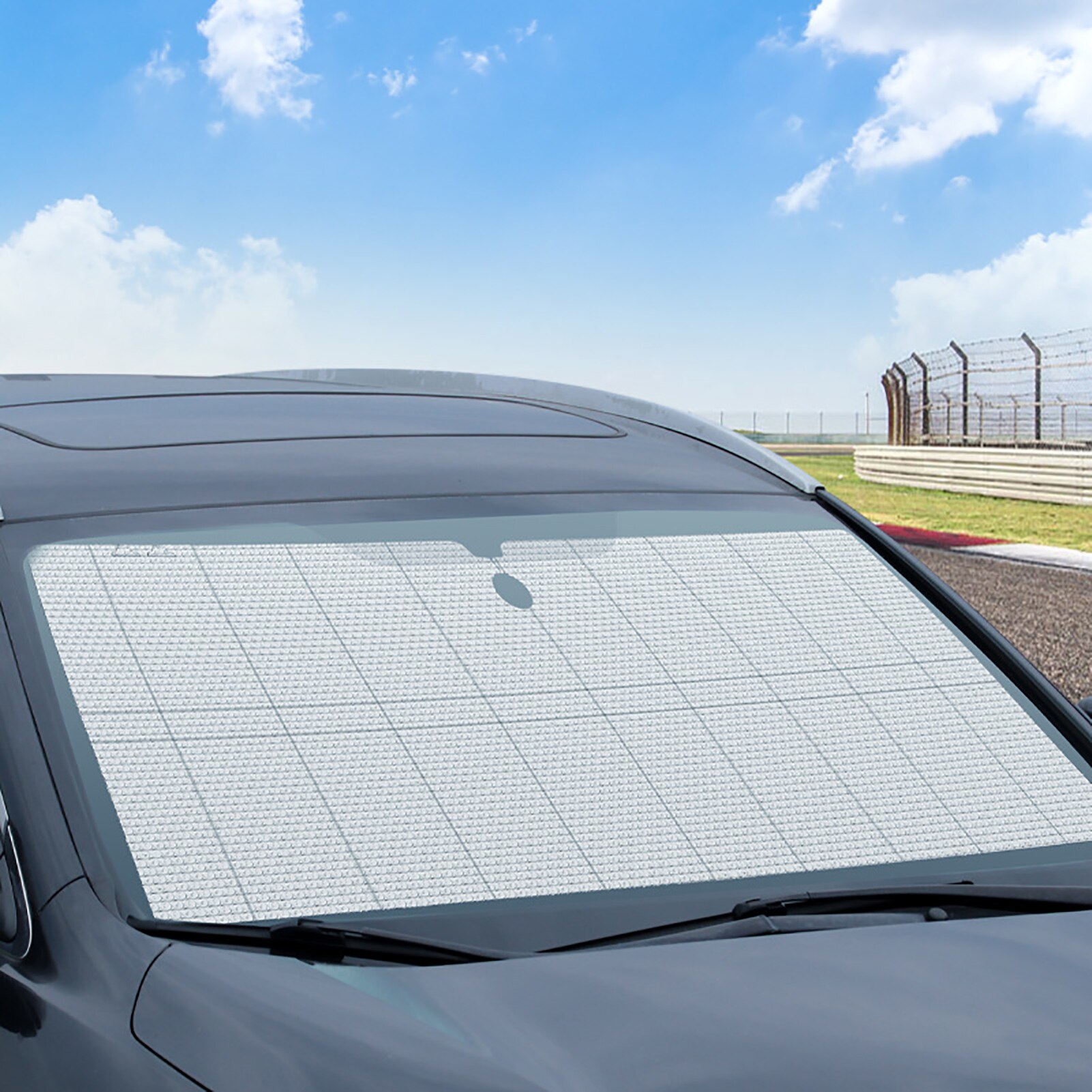 Bærbar bil solskærm universal frontrude folde fortykket aluminiumsfolie solcreme anti-ultraviolet sommersolskærm