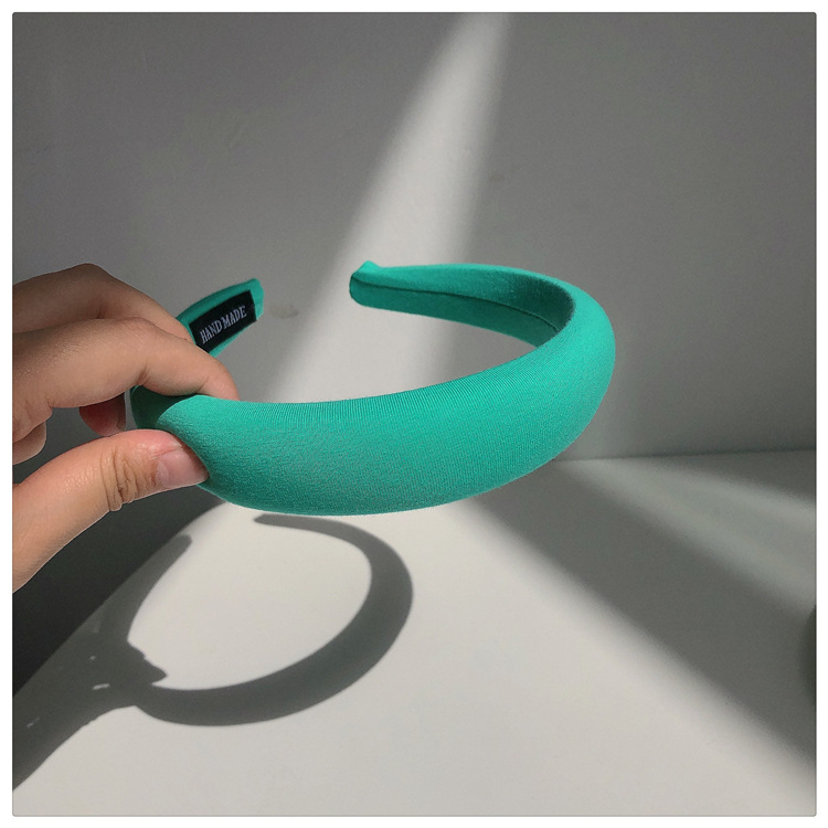 Diadema ancha de esponja suave para el pelo para mujer, bandanas de presión para el pelo, accesorios para el cabello, de verano: Rosa
