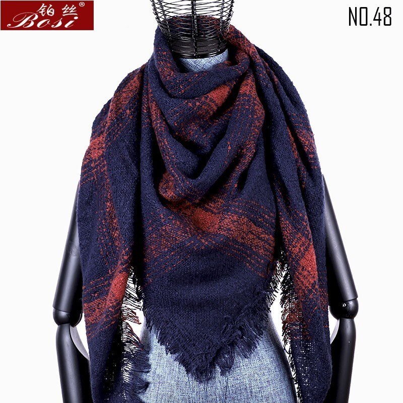 Winter Kasjmier Plaid Sjaal Sjaal Vrouw Poncho Driehoek Luxe Bandana Pashmina Wrap Grote Stola Luxe