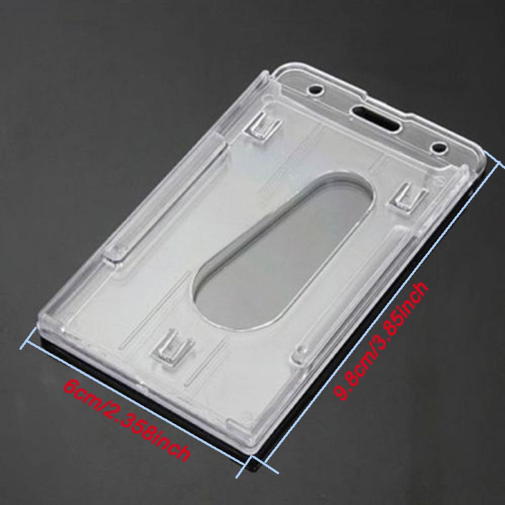 Transparent Double Card &amp; ID Holder Acrylic Plastic ID Badge Bank Card Business Case Clear Credit Cards Protector Cover