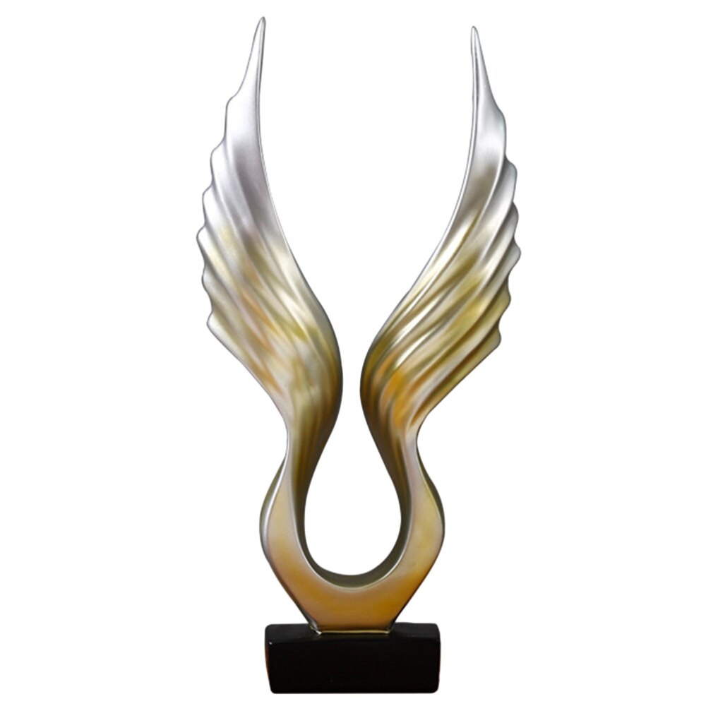 1Pc Moderne Skulptur Engel FlüGel Statue Harz Skulptur Tabletop Dekoration Ornament für Wohnzimmer Schlafzimmer Schrank (Goldene: Ursprünglich Titel