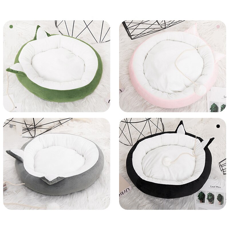 Lit rond et doux pour animaux de compagnie, niche d'hiver pour chiens et chatons, panier de couchage pour chatons et chatons, coussin de canapé confortable
