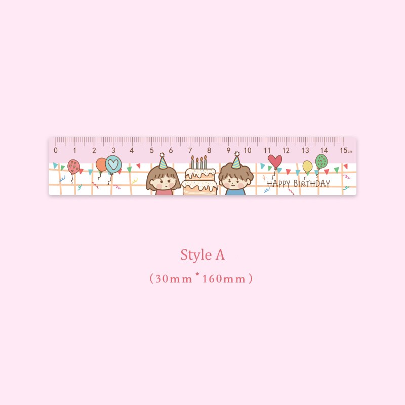 Mr.paper-reglas de colores acrílicos de 16cm, 4 diseños, reglas para dibujo, bricolaje, multifunción, para niños, estudiantes, oficina, escuela, papelería: A