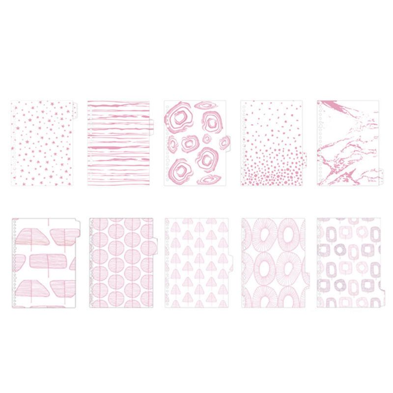 5Pcs/set Bronzing Leaf Texture Paper Divider Index Separator for A5 A6 Loose Leaf Binder Notebook Students Staionery