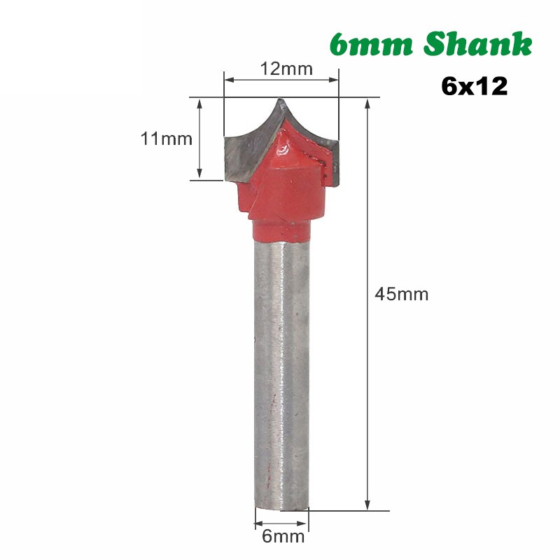 1pc 6mm skaft fräsar träsnideri trä cnc runda nos bits rund spets skär bit shaker vass fräs solid hårdmetall verktyg