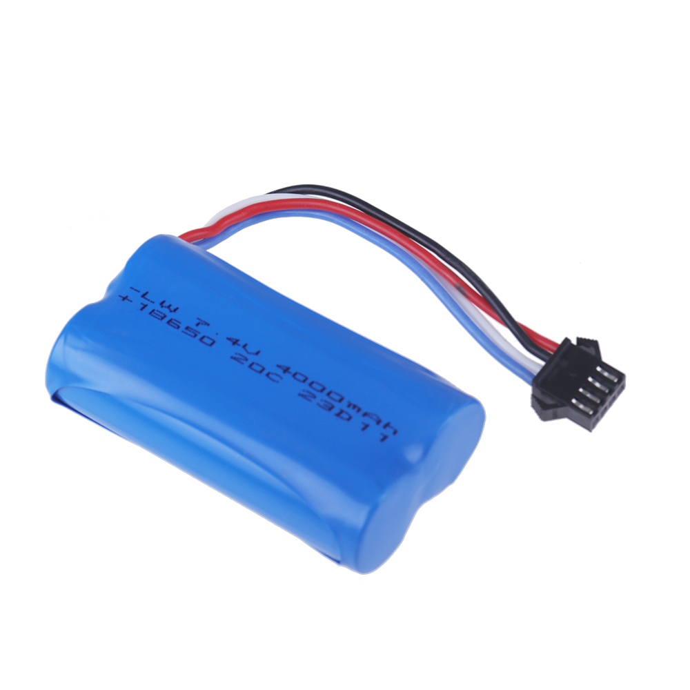 18650 7.4V 3500Mah/5000/6800mAh Li-ion battery SM4P plug/Charger for Udi007 Udi001 UDI002 UDI902 HJ806 960 961 RC racing boat