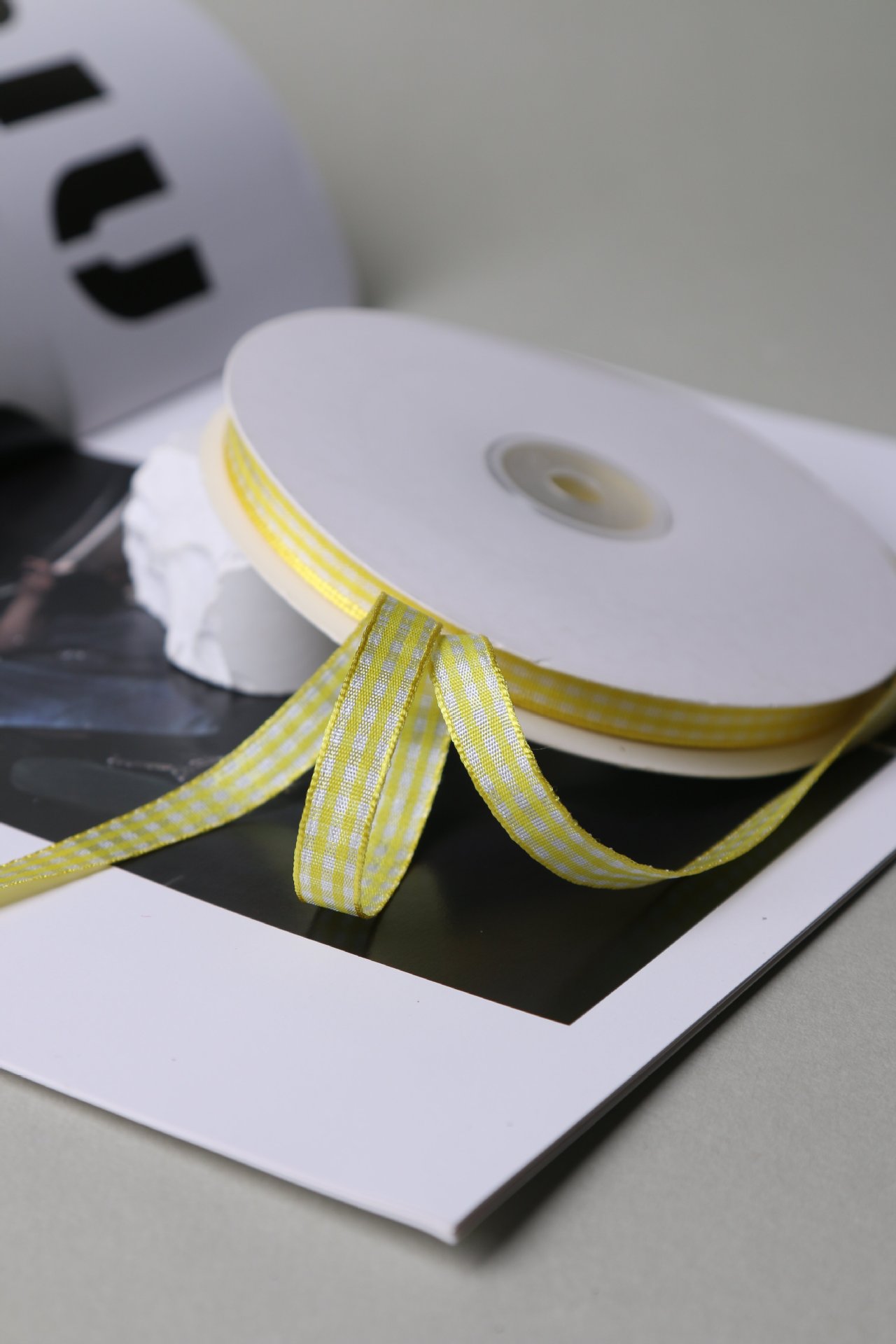 50 Yards 10mm Gingham Ribbons for Wedding Christmas Party Decorations Wrapping DIY Crafts Bow Hair Plaid Ribbon Packaging: Transparent