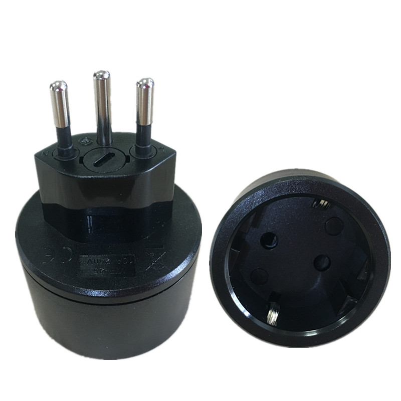 EU DE Deutschland buchse 3 Stift Schweizer stecker Adapter eingebettet Schweizer Adapter konverter stecker Schweizer stecker drehen zu Französisch stecker: Schwarz