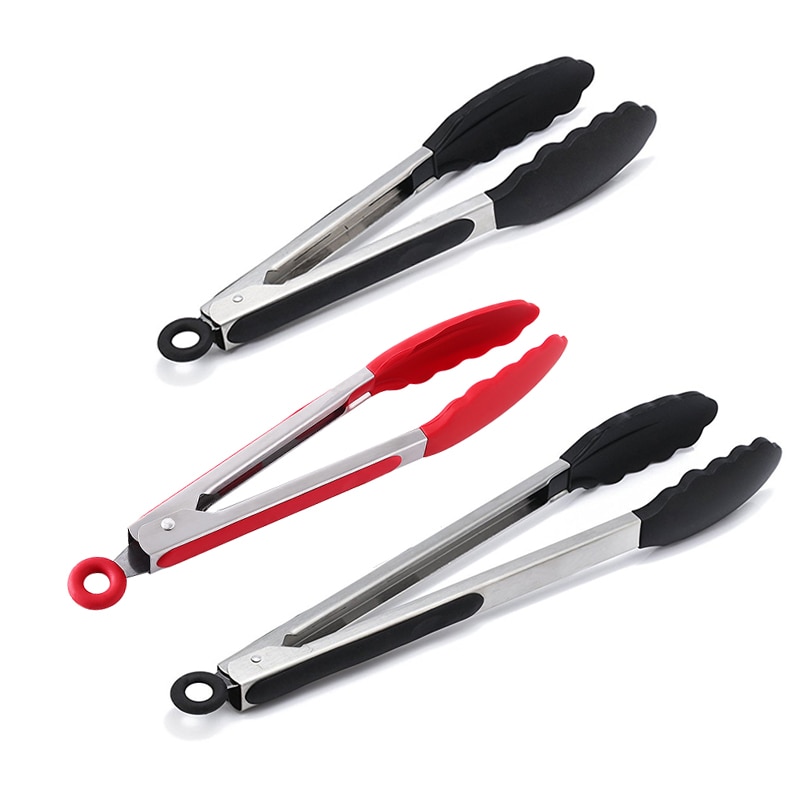 7 &quot;9&quot; 12 &quot;Silicone Tang Hittebestendige Non Stick Keuken Tong Voor Koken Serveren Grill Bbq Salade keuken Bbq Tool