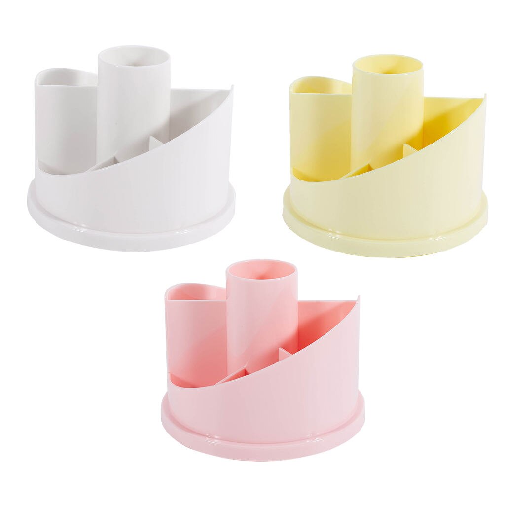 Desk Organizer - Plastic Pencil Cup Holder - Office Supplies Desktop Stationery Storage Box