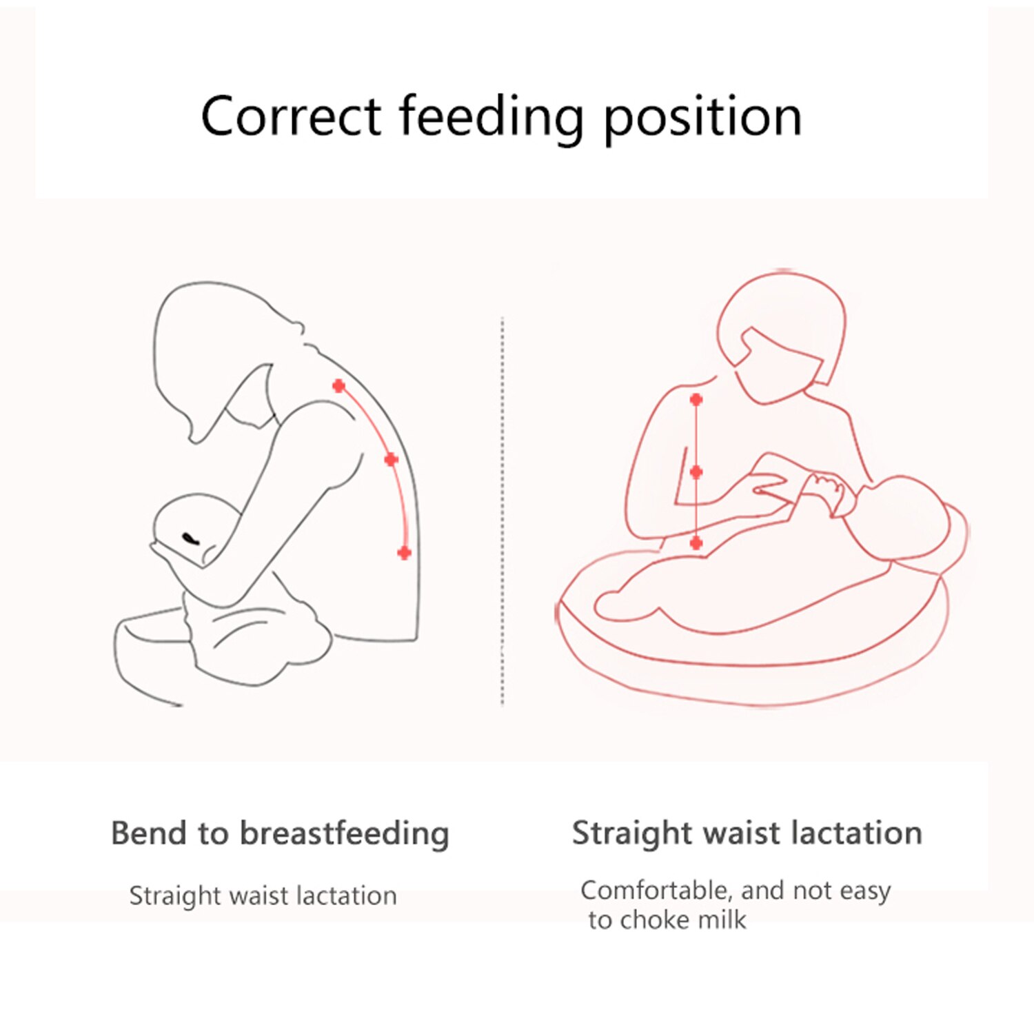 Cute Soft Comefortable Cotton Maternity Breastfeeding Nursing Support Pillow Waist Cushion with Headrest for Infant Newborn Baby