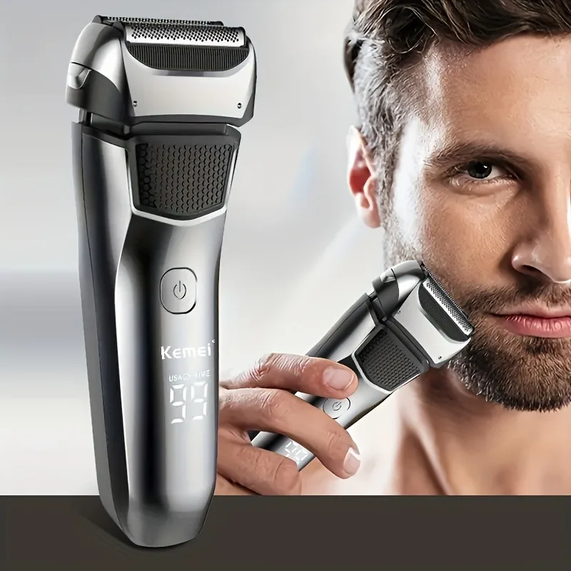 KEMEI shaver KM-8512 Men's Grooming Razor, Precision Beard Trimmer, Cordless Electric Rechargeable Shaver