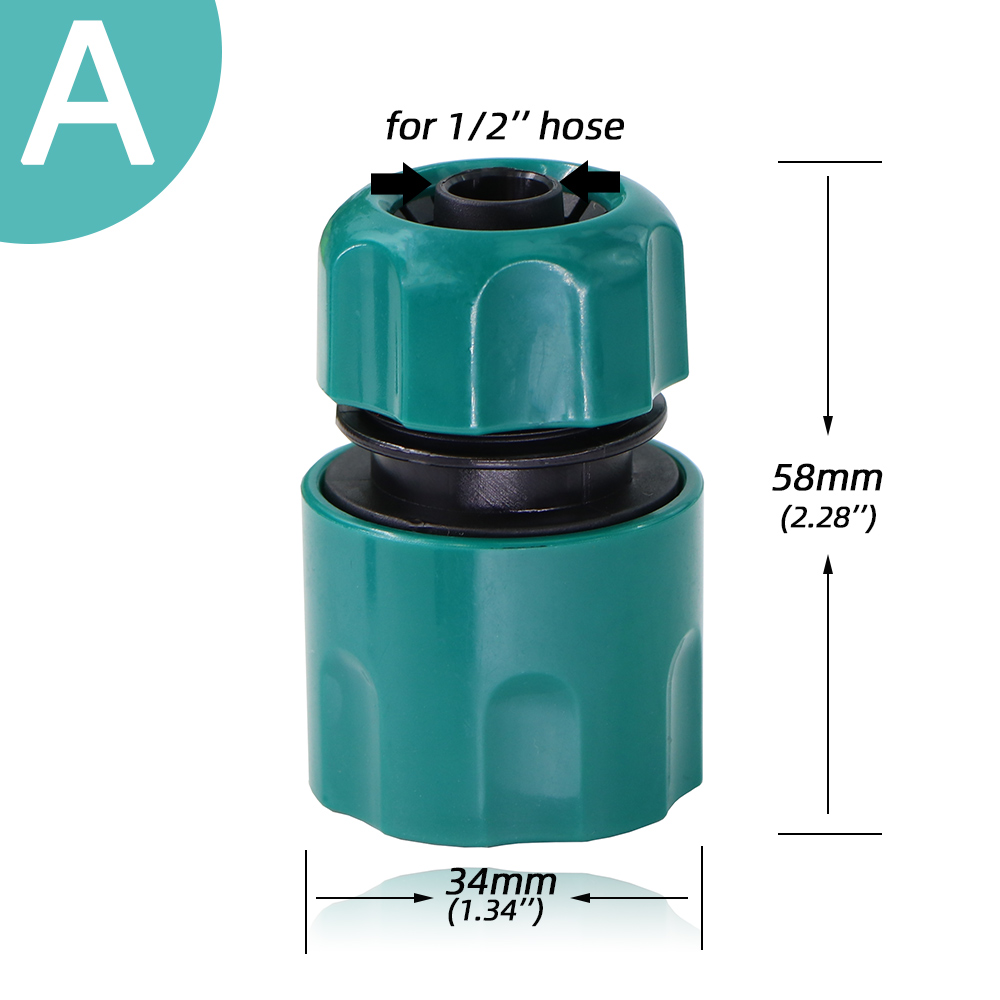 Garden Irrigation Connector 2 way four-way separator 1/2 "3/4" to 1/4 "barb 2 way tubing adapter suitable for plant irrigation: Brown