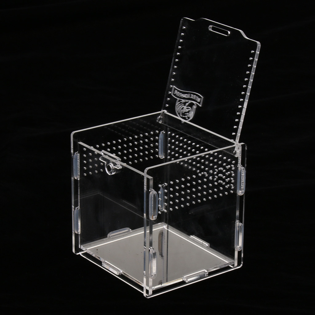 Acrylic Terrarium Vivarium With Water Bowl Artificial Plant For Gecko Lizard Snake: Clear