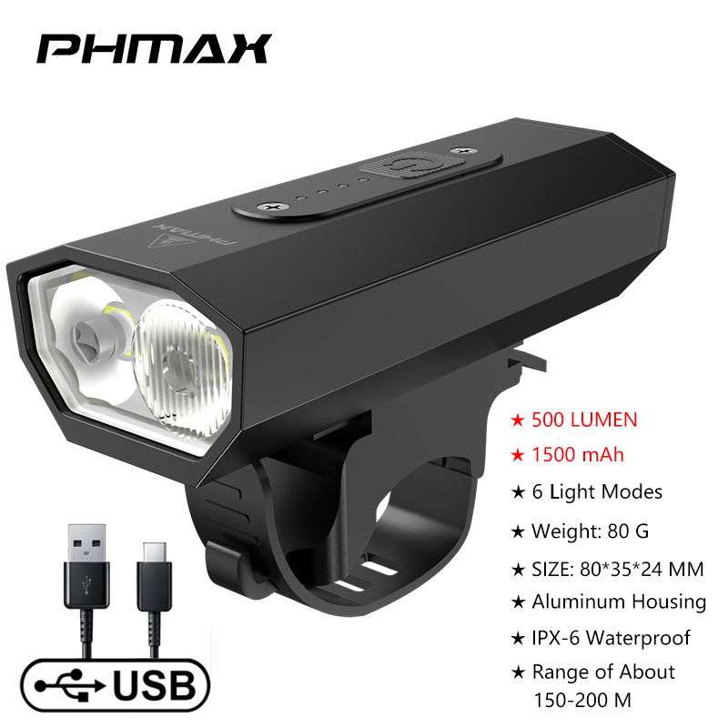 Luz LED X-TIGER para bicicleta, linterna frontal para bicicleta de montaña y carretera, recargable vía USB, resistente al agua: QD-3001