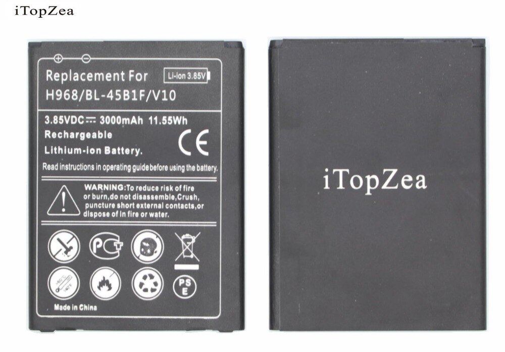 ITopZea-Batería de repuesto de BL-45B1F, cargador de pared Universal USB para LG V10 H968 H961N H900 H901 VS990 F600 F600L, 3x3000mAh
