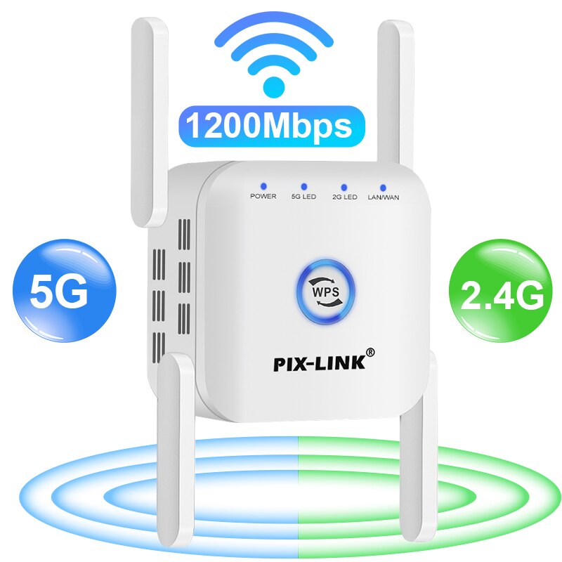 5G Wifi Repeater Wifi Signaal Versterker 5 Ghz Wireless Network Wifi Router 1200M Access Point Lange Range Extender wi-fi Booster: EU Plug / 5G 1200M white