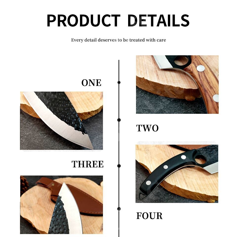 Multipurpose Kitchen Knife Hand Forged With cover Butcher Knife for Meat Cutting Boning Knive Cleaver Fish Fillet Chef Knives