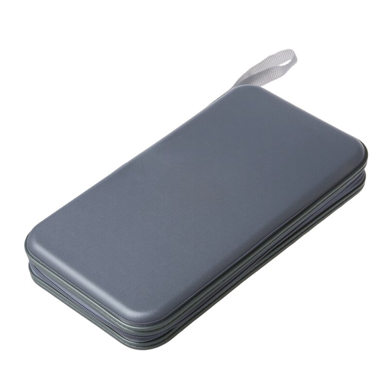 Étui de transport pour album 80 disques, cd, dvd, portefeuille, sac de rangement, boîte rigide - argent