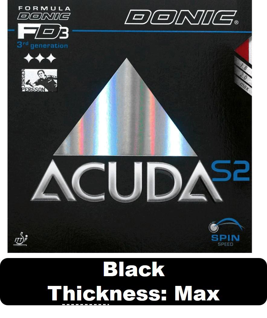 Donic original Acuda S1 S2 S3 Tenis De Mesa espinillas De goma con esponja De Ping Pong Tenis De Mesa: S2 black max