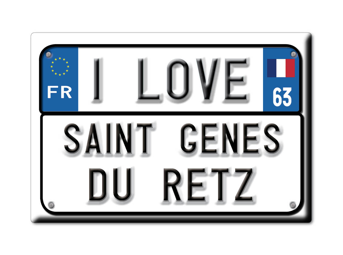 Aimant SAINT GENÈS DU RETZ lodestone RHÔNE ALPES (63) France aimant frigo SOUVENIR j'aime: License plate