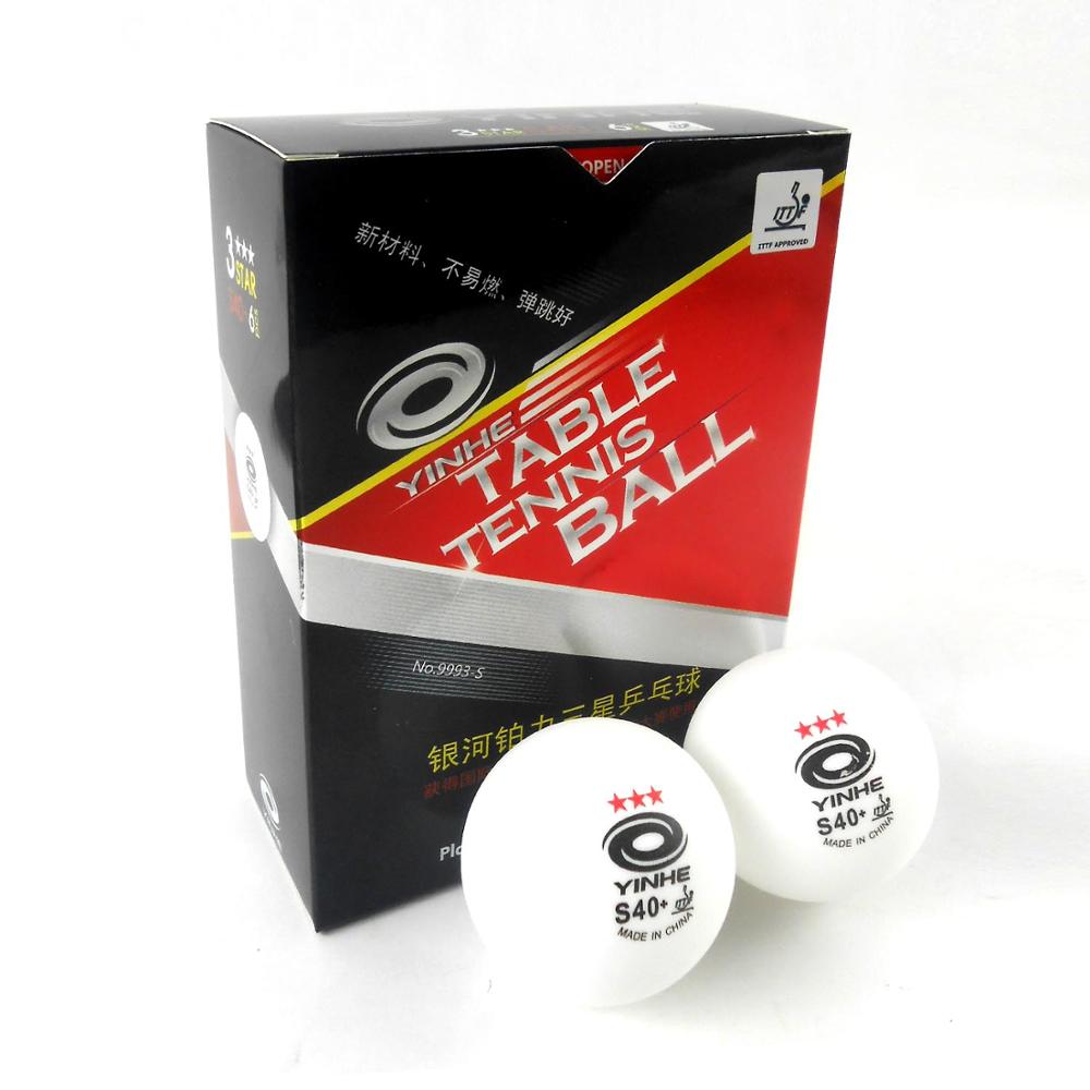 Original 6x YINHE 3Star 3-Star S40+ Materials White Table Tennis Balls for Ping Pong: Default Title