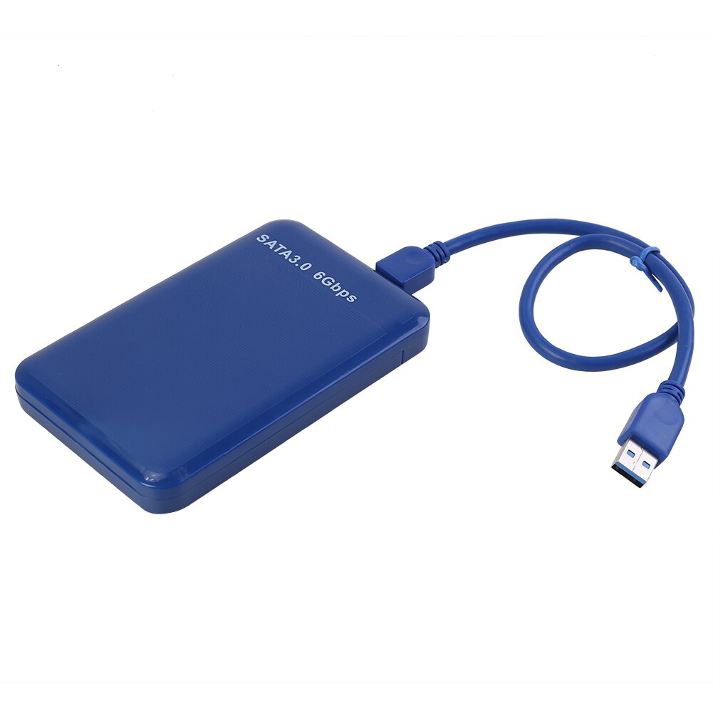 Portable 2.5inch HDD Case USB3.0 to SATA External Hard Drive Enclosure 6Gbps 3T UASP Tool Free SSD Hard Disk Case Box for Laptop: Blue