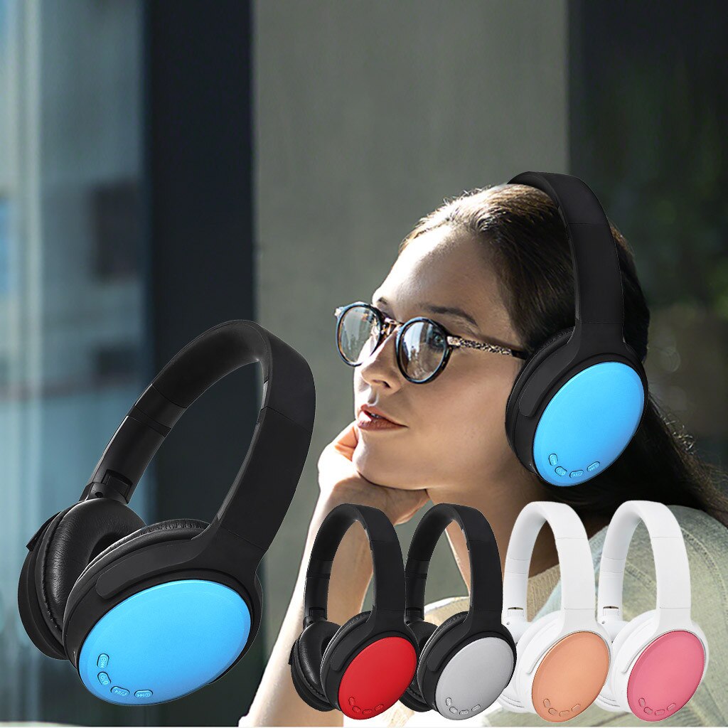 Wireless Bluetooth Headphones Lightweight Bass Headset for Travel Work TV PC Stereo Headset blue gray gold red Earphone