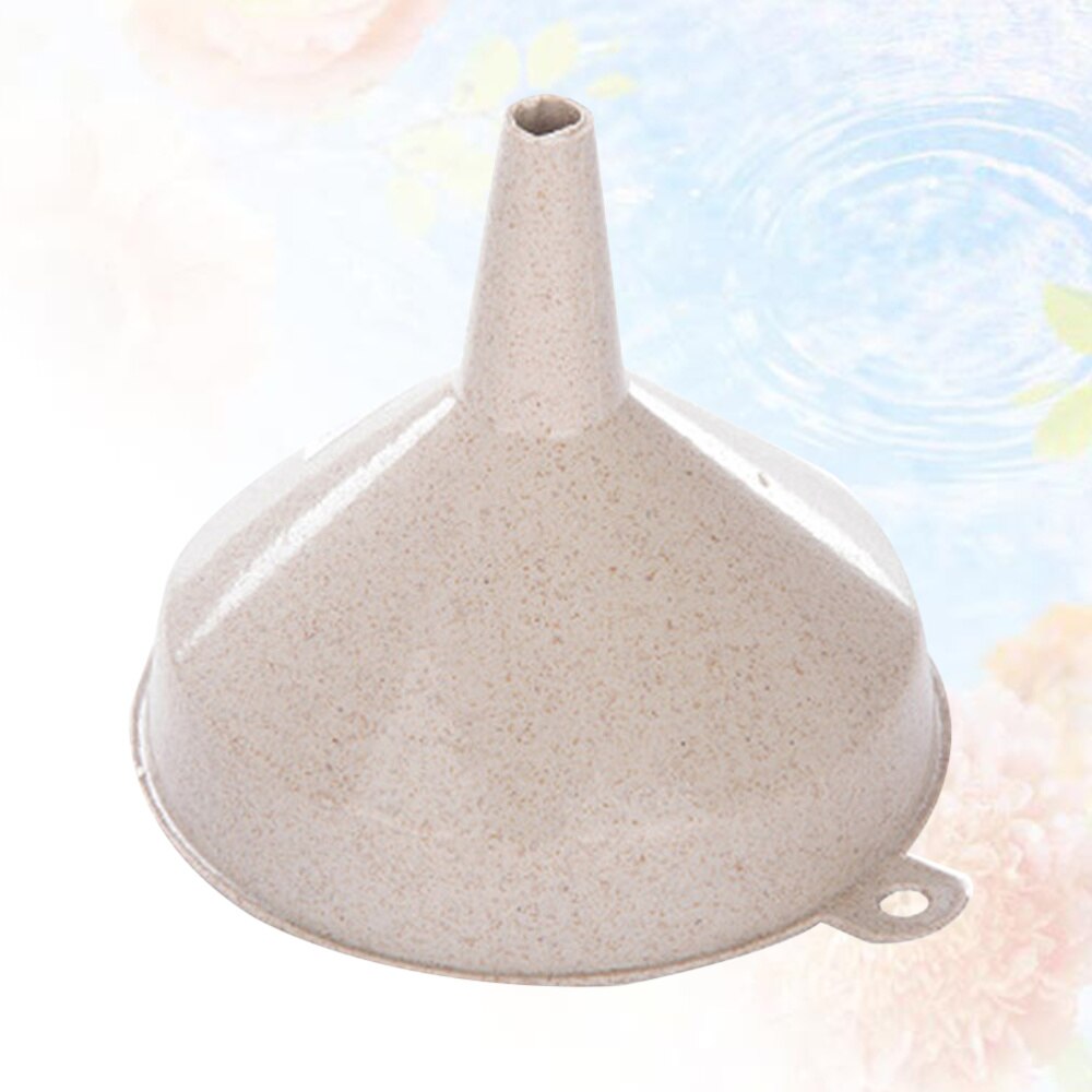 Kitchen Wheat Straw Funnel Liquid Oil Pour Transferring Round Mouth Funnel Hopper Gadget Tool Size for Household Kitchen (Beig: Beige
