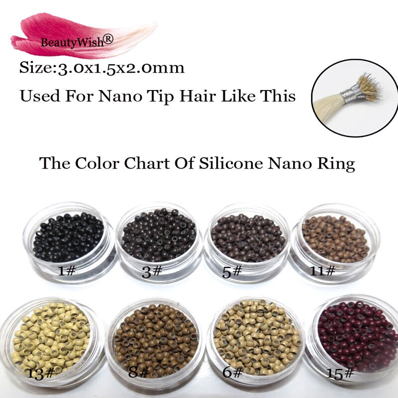 500 Pcs Siliconen Nano Ring Zwart Koper Micro Nano Ring Zwart Bruin Blond Micro Kralen voor Nano-Tip Haar