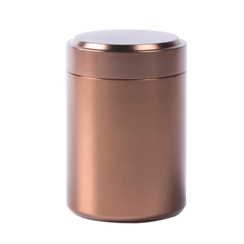 1pcs Small Metal Aluminum Sealed Cans Portable Travel Tea Caddy Airtight Smell Proof Container Stash Jar: Gold