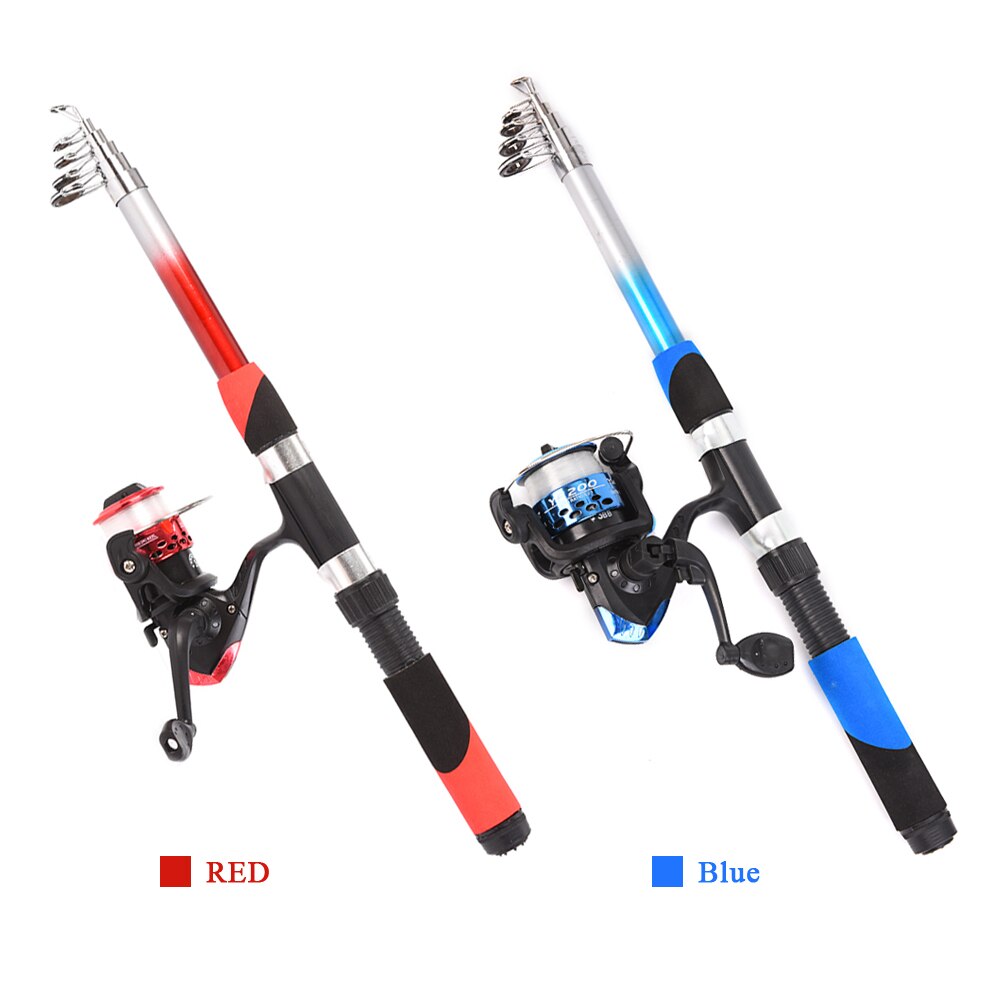 Lixada Fishing Tackle Set with Telescopic Fiberglass Fishing Rod Spinning Fishing Reel Fishing Baits Hooks Fishing Bag Combo Kit