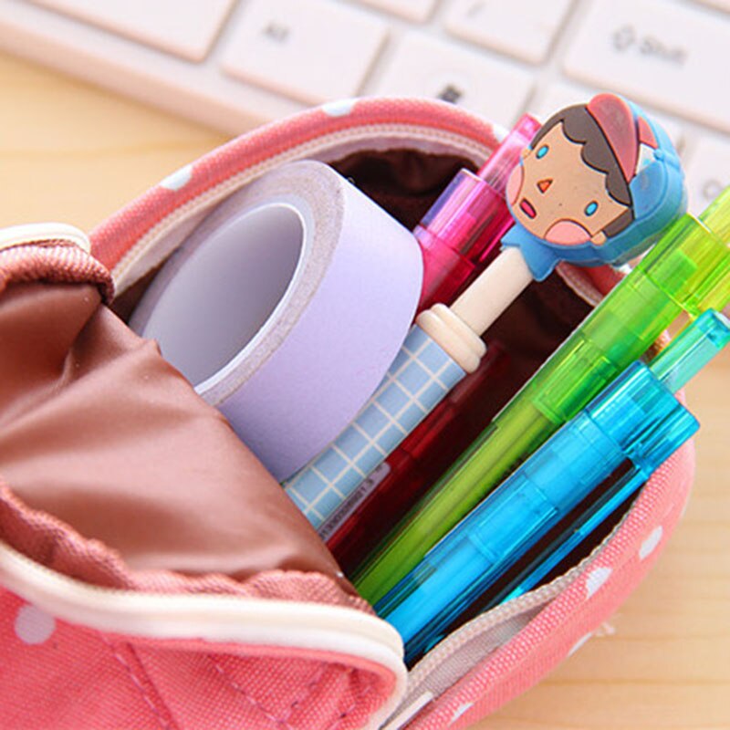 ISKYBOB Lovely Students Children Mini Schoolbags Canvas Case Pen Coin Bag