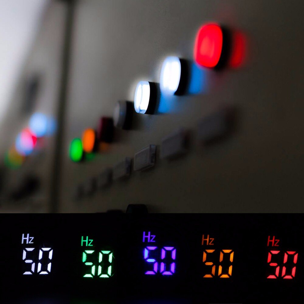 Pantalla LED de 22mm, medidor de frecuencia de CA, indicador de Hertz de electricidad, luz piloto Hz