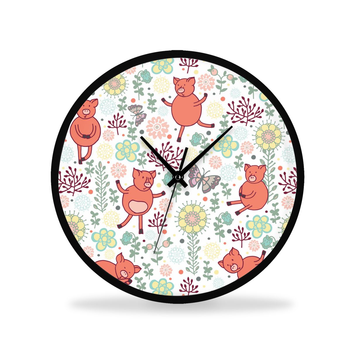 3D printing Animal World Zoo Round wall clock diy quartz watch still life clocks modern home decoration living room